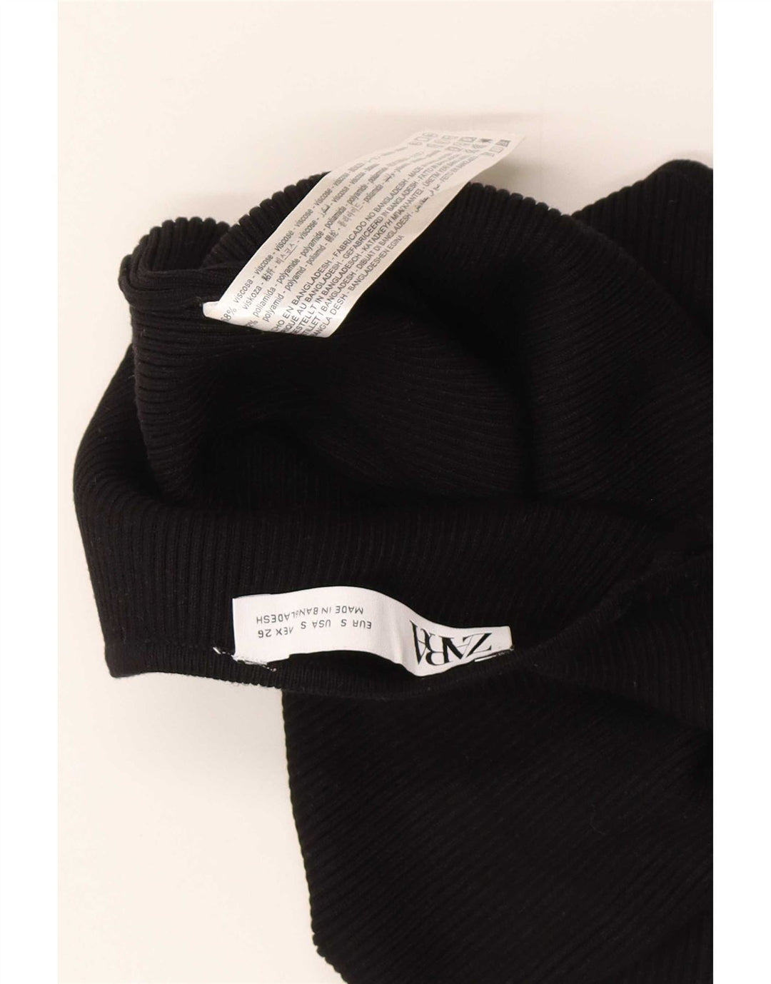 Zara Haut court à épaules dénudées pour femme UK 8 Small Noir Viscose