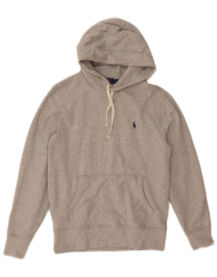 POLO RALPH LAUREN Mens Hoodie Jumper Small Grey Cotton