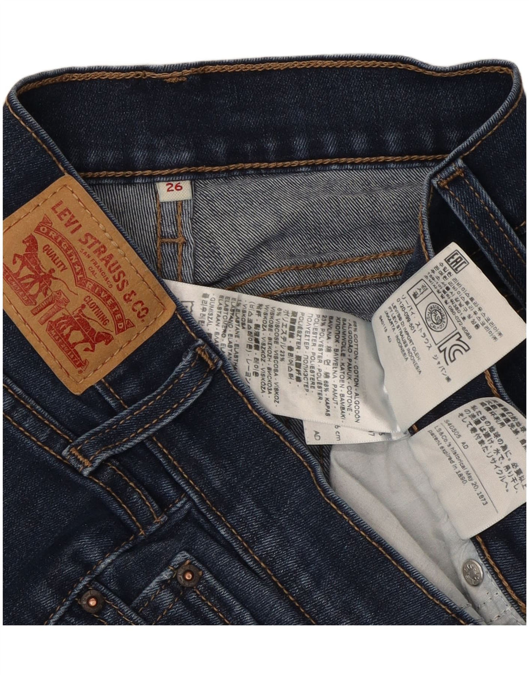 Levi's Short en Jean Femme W26 Small Bleu Coton