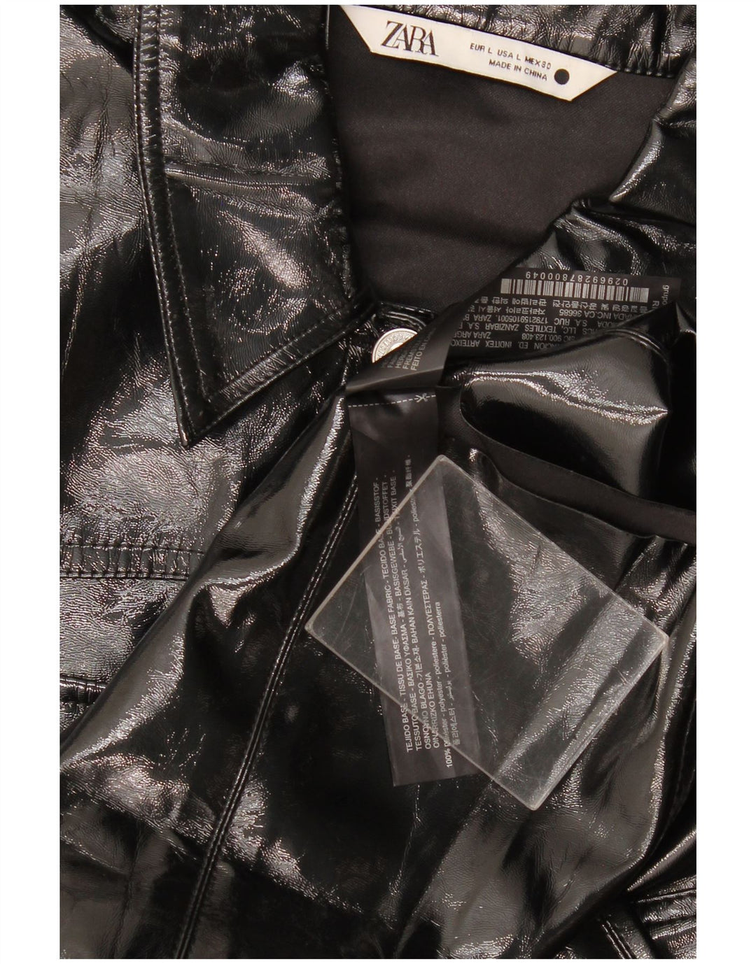Zara Womens Pardessus UK 16 Large Noir Polyester