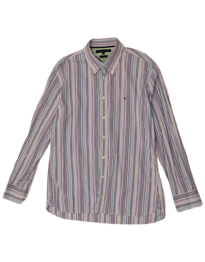 Tommy Hilfiger Chemise Homme Large Bleu Rayé Coton