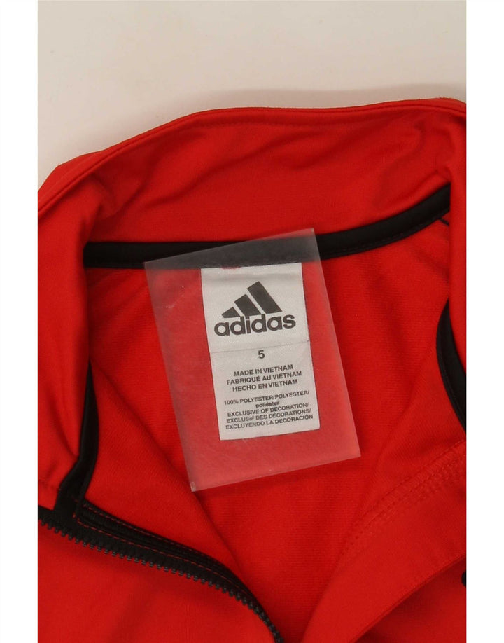 Adidas Veste de Survêtement Garçon 4-5 Ans Rouge Colorblock Polyester