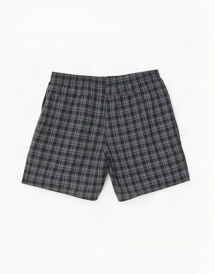 Adidas Short de bain pour homme en polyester à carreaux gris