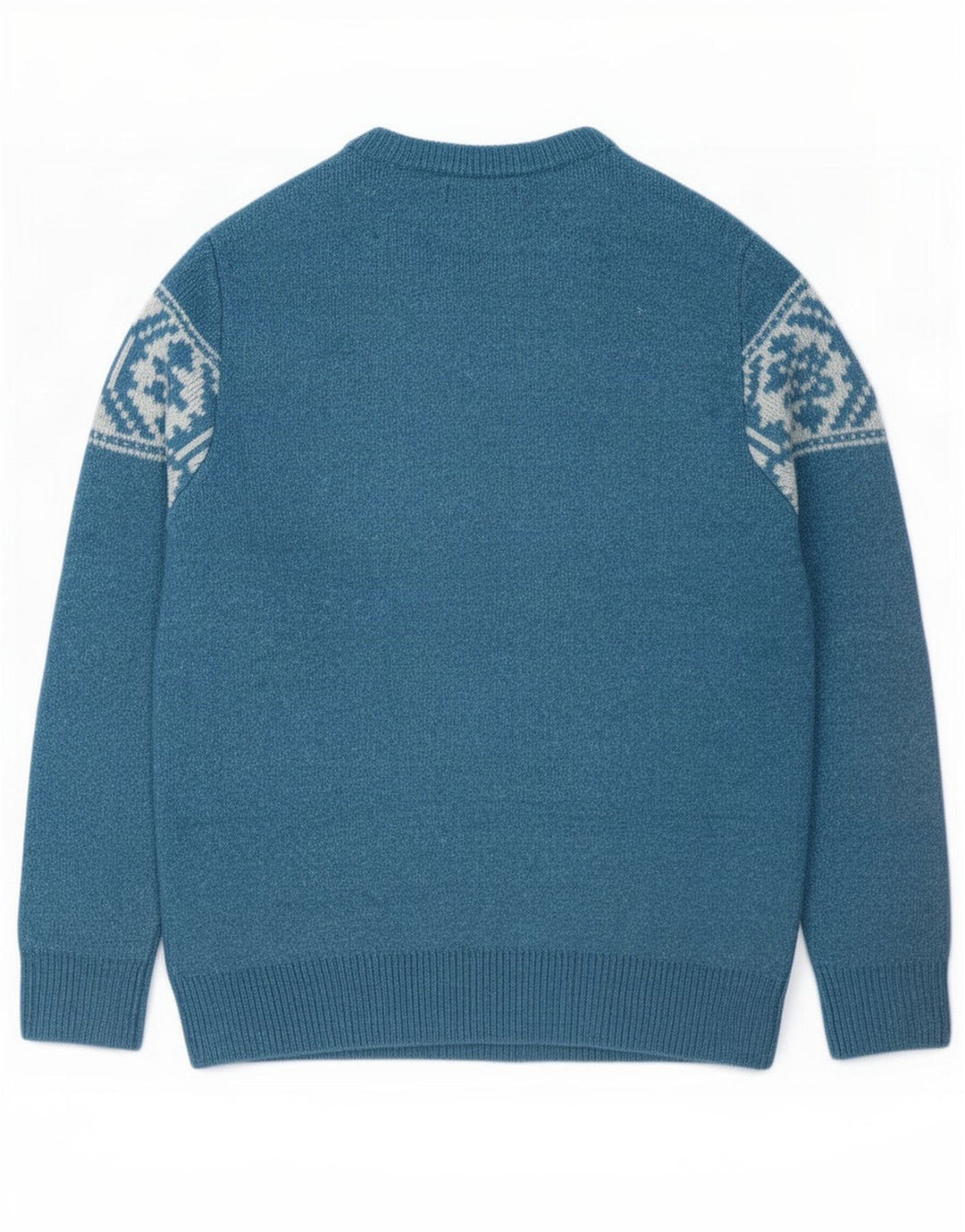 Marks & Spencer Pull Col Bateau Homme Bleu Moyen Fair Isle Acrylique