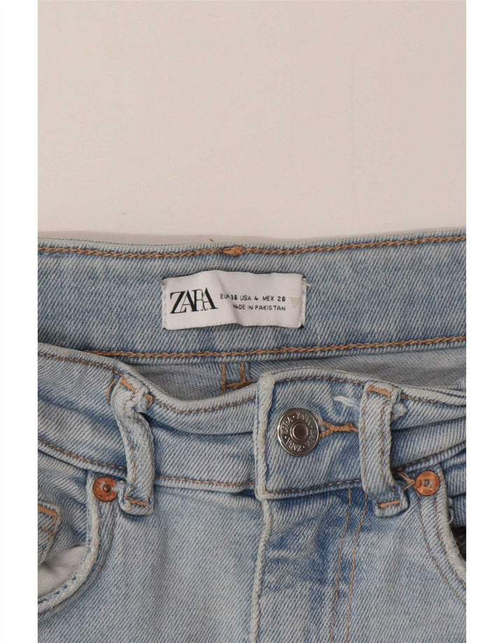 Zara Short en jean pour femme EU 36 XS W26 Bleu