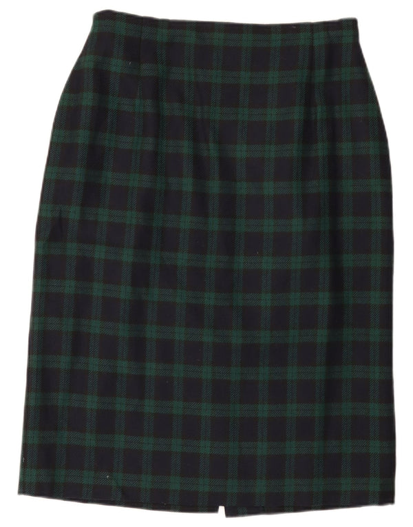 Marks & Spencer Jupe crayon St. Michael pour femme W30 à carreaux bleu marine moyen