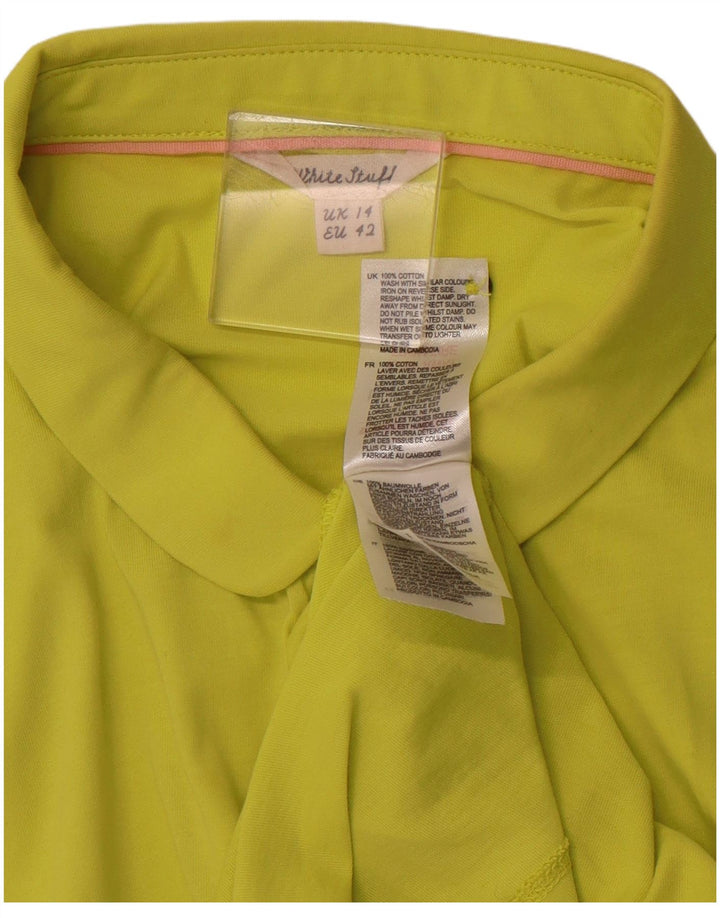WHITE STUFF Chemisier à manches courtes pour femme UK 14 Coton vert moyen