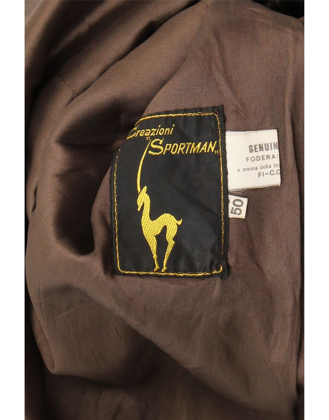 VINTAGE Manteau en cuir pour homme IT 50 Grand cuir marron