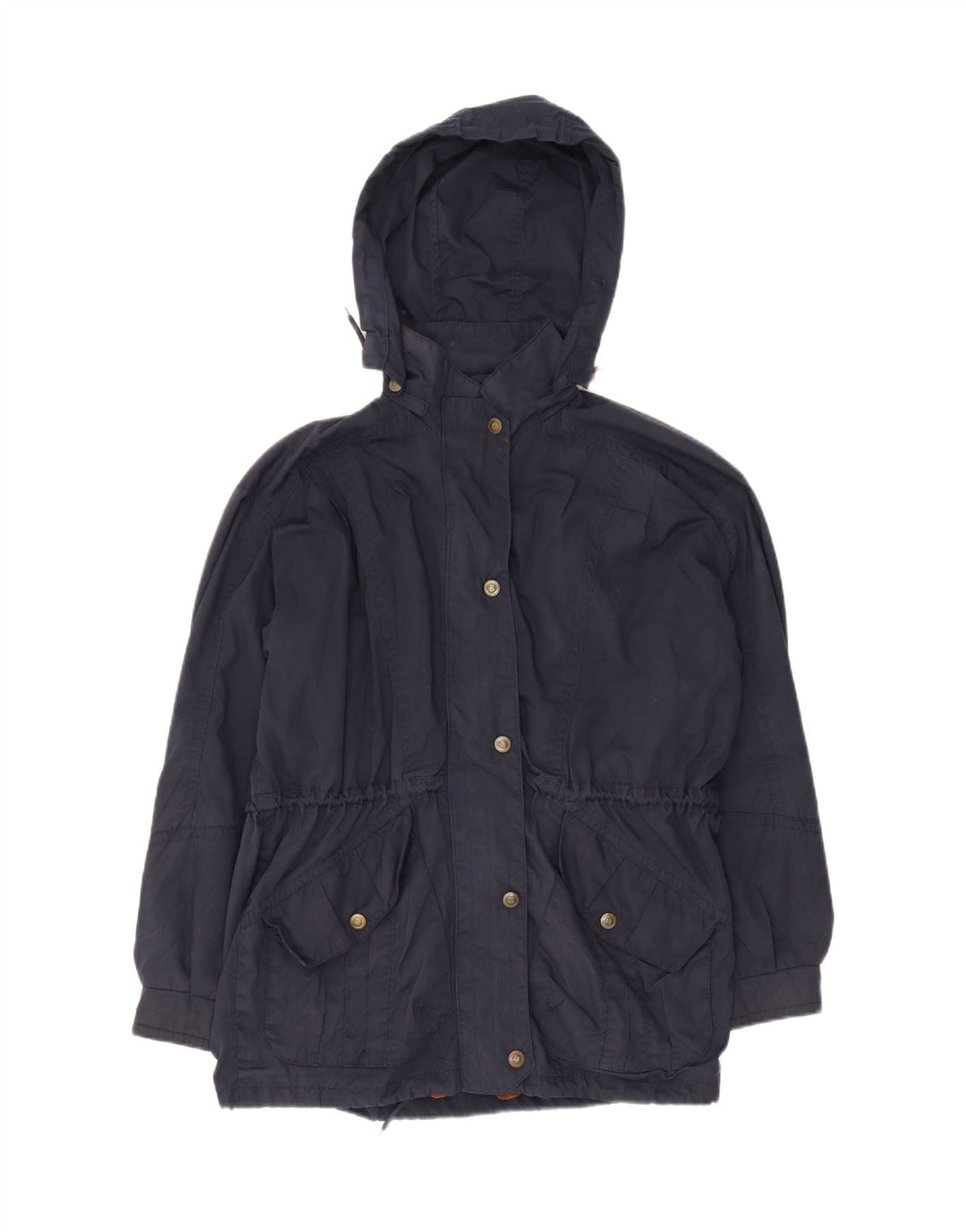 BRUGI Womens Oversized Hooded Parka Jacket IT 46 Large Navy Blue