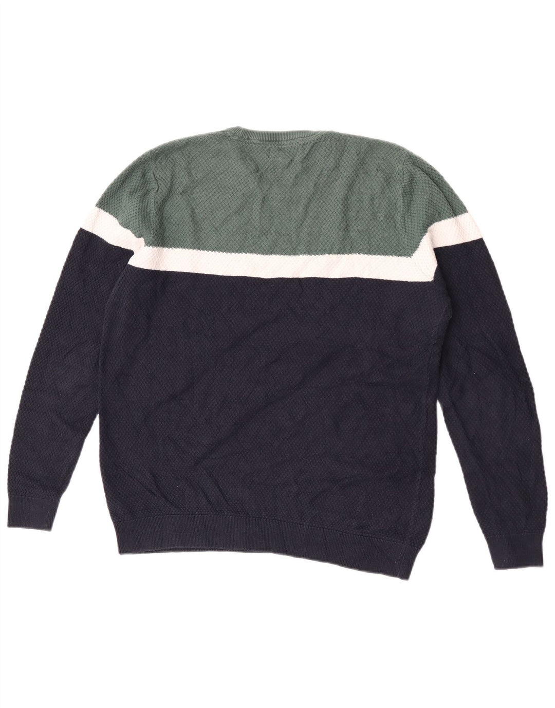 Marks & Spencer Pull à col rond pour homme Bleu marine moyen Colourblock