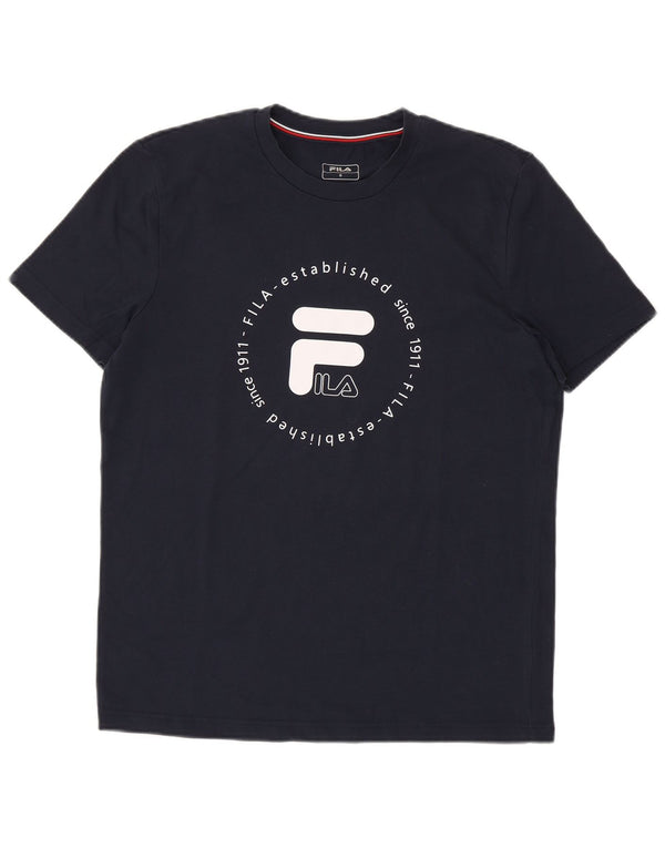 FILA T-Shirt Graphique Homme Petit Bleu Marine