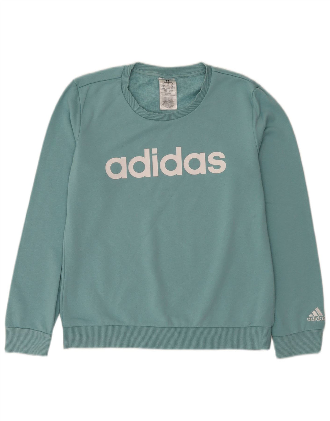 Adidas Sweat-shirt graphique pour femme UK 12/14 Bleu moyen Coton