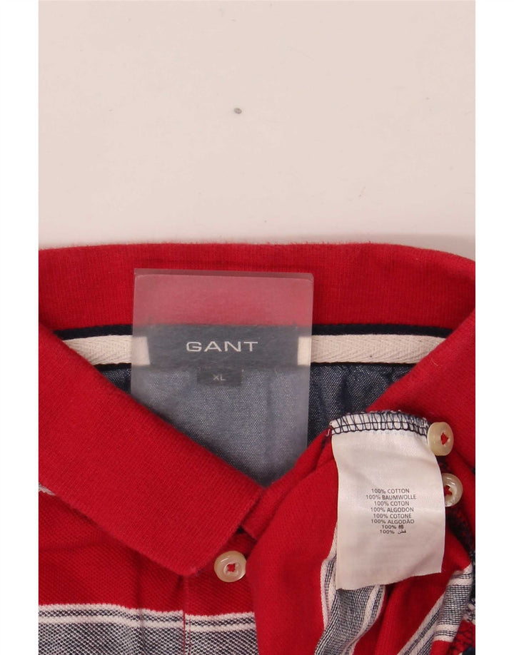 Gant Polo Homme XL Rouge Rayé Coton