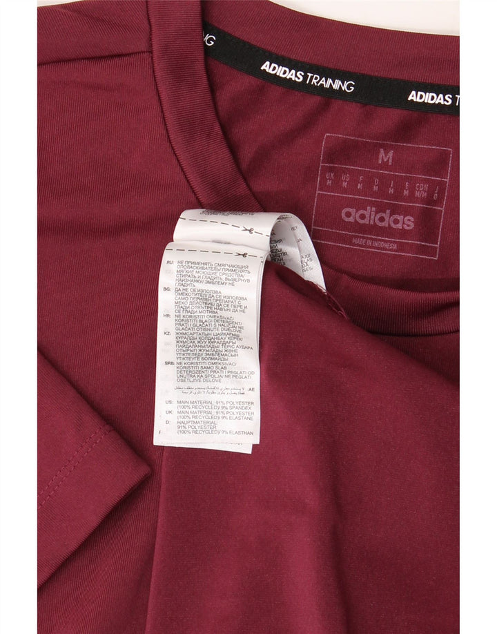 Adidas T-shirt pour homme en polyester color block bordeaux moyen