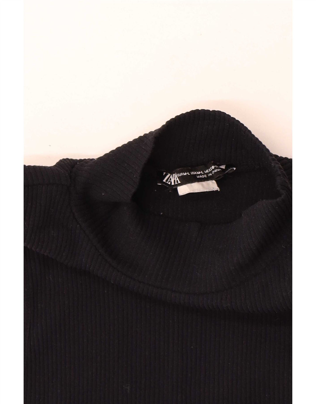 Zara Womens Crop Débardeur UK 12 Moyen Noir