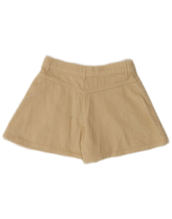 Benetton Short taille haute en velours côtelé pour fille 10-11 XL ans W26 Coton beige