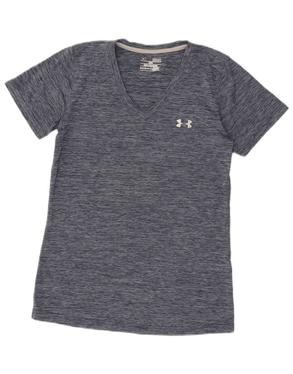 Under Armour T-shirt Heat Gear pour femme UK 12 Bleu marine moyen moucheté