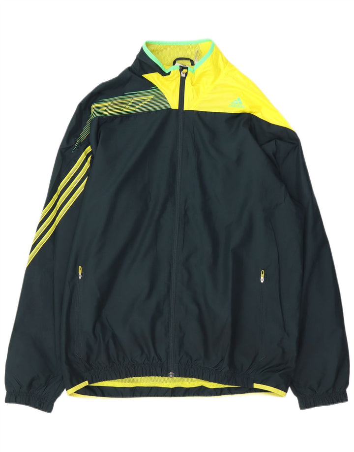 ADIDAS Veste de survêtement Climalite pour hommes, grand, bleu marine, colour block
