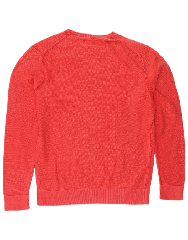 Tommy Hilfiger Pull à col rond pour homme en coton rouge Large
