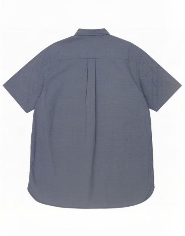 Nautica Chemise à manches courtes pour homme en coton à carreaux bleus