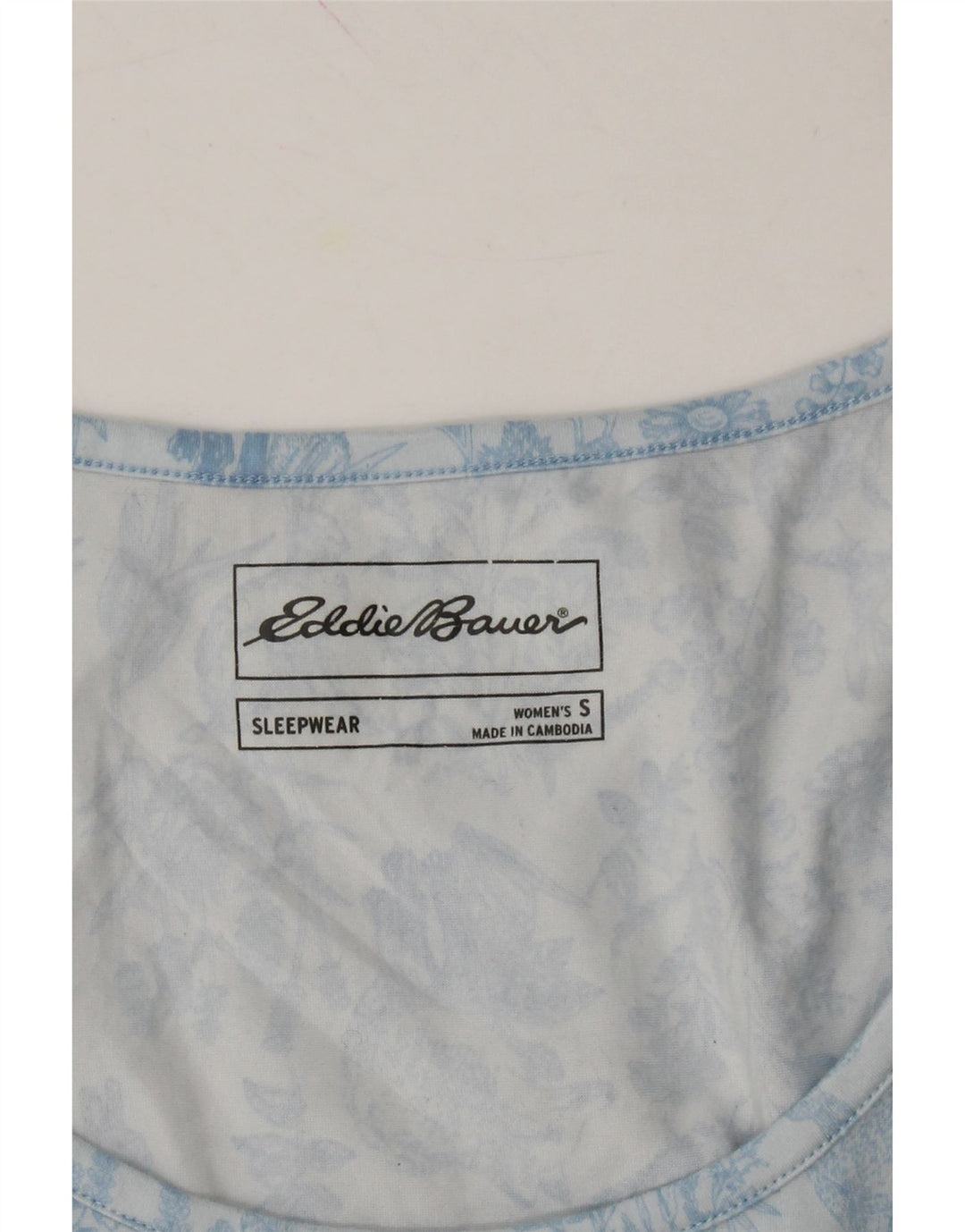 EDDIE BAUER Womens Vest Top UK 10 Small Blue Floral Polyester Vintage Eddie Bauer and Second-Hand Eddie Bauer from Messina Hembry 