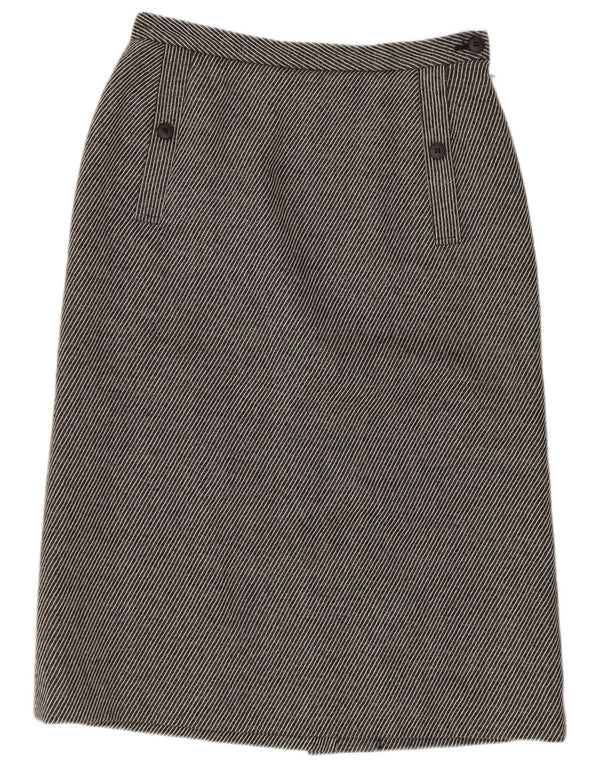Jaeger Jupe crayon femme UK 14 Medium W28 Laine rayée grise