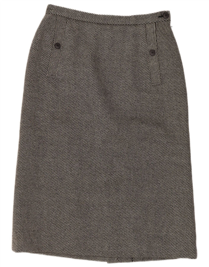 Jaeger Jupe crayon femme UK 14 Medium W28 Laine rayée grise
