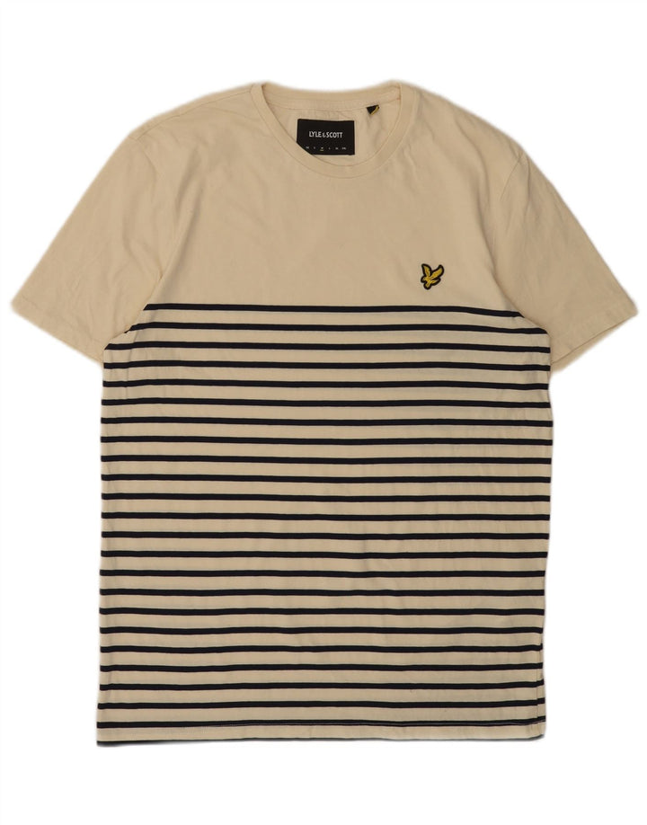 LYLE & SCOTT T-Shirt Homme Coton Rayé Beige Moyen