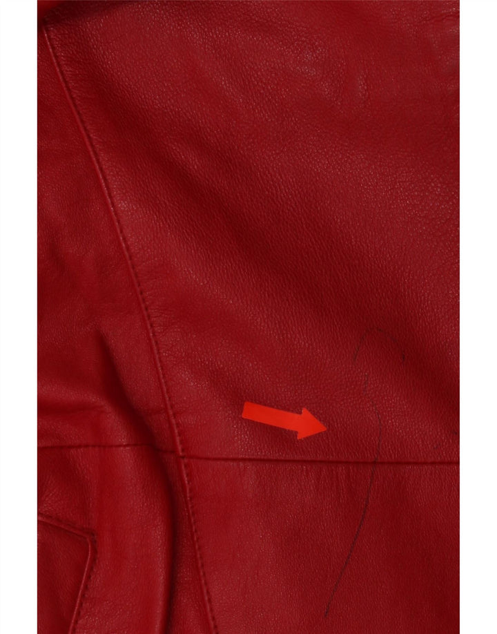 D'Enver Manteau en cuir pour femme UK 18 XL Cuir rouge
