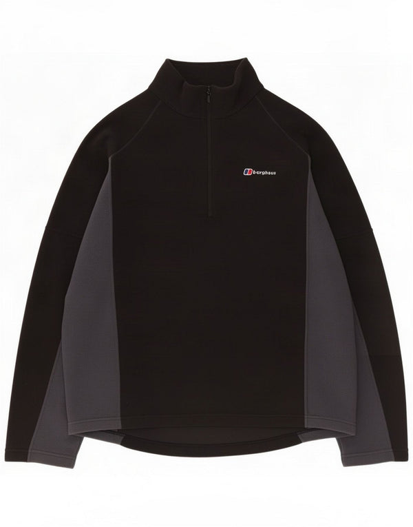 Berghaus Pull polaire à col zippé pour homme XL Noir Colourblock Polyester