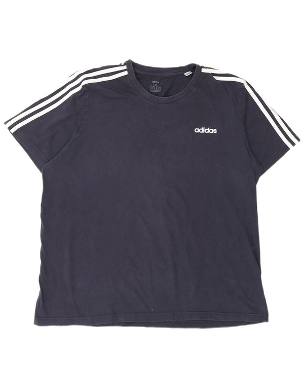 Adidas Hommes 3D Arc T-Shirt Top 2XL Bleu Marine Coton Sports