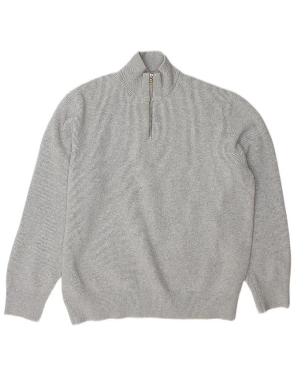 Marks & Spencer Pull col zippé pour homme XL Gris Polyester
