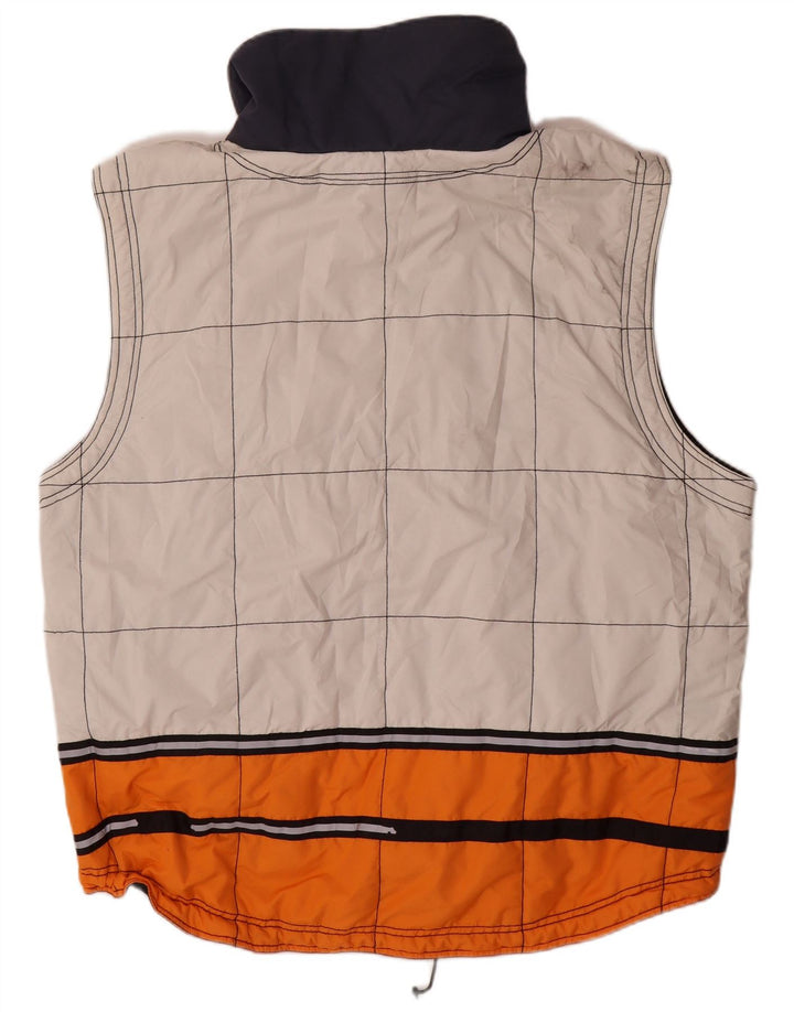 KILLTEC Gilet rembourré coupe ample pour homme UK 40 Large Blanc Colorblock