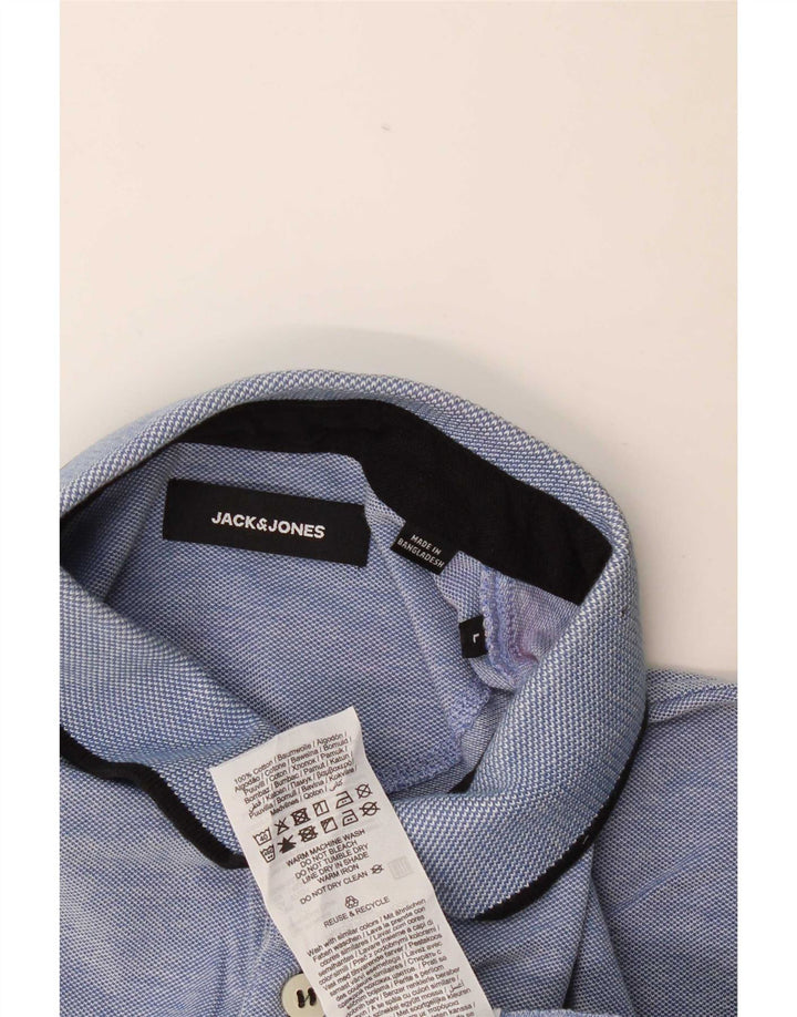 Jack & Jones Polo Homme Large Bleu Moucheté Coton