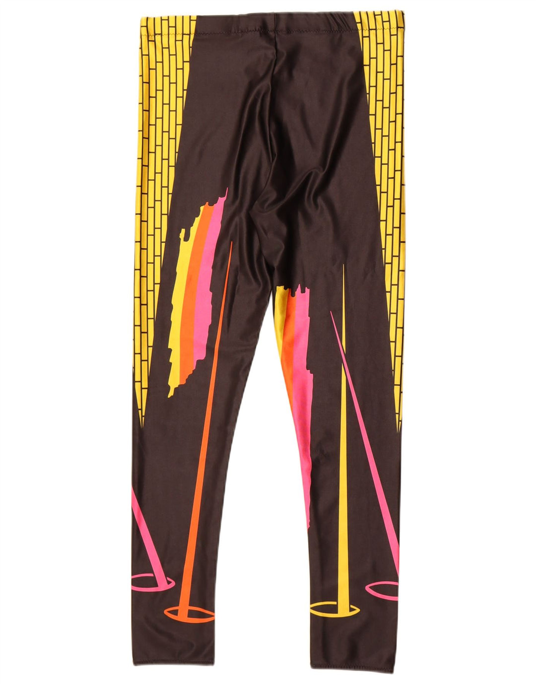 Leggings femme vintage UK 14 Moyen Multicolore Colourblock Polyamide
