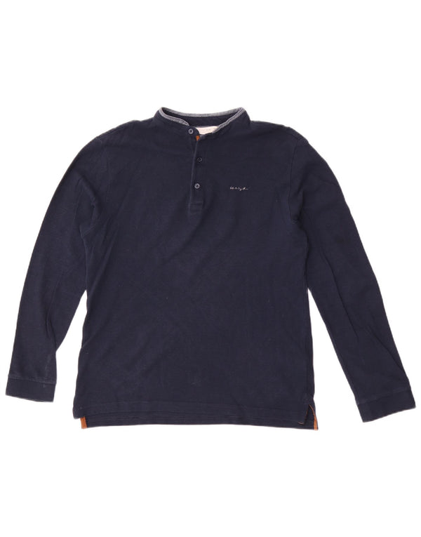 Polo à manches longues Zara garçon 11-12 ans bleu marine coton