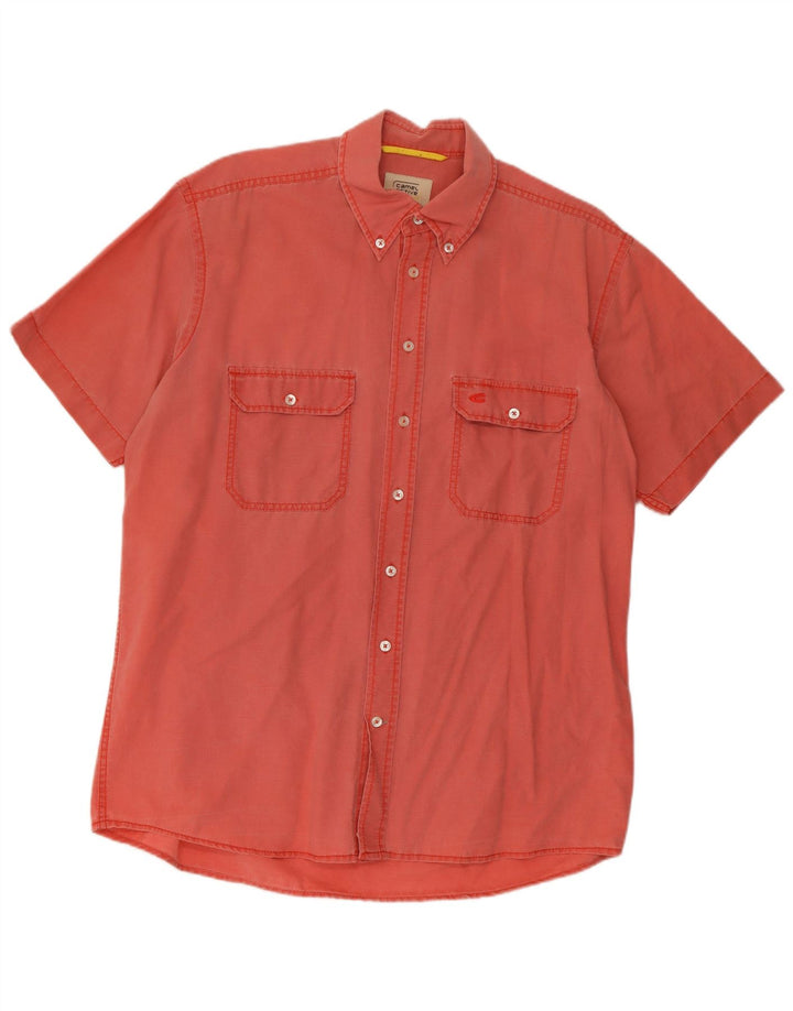 Camel Active Chemise à Manches Courtes Homme Large Rose Coton