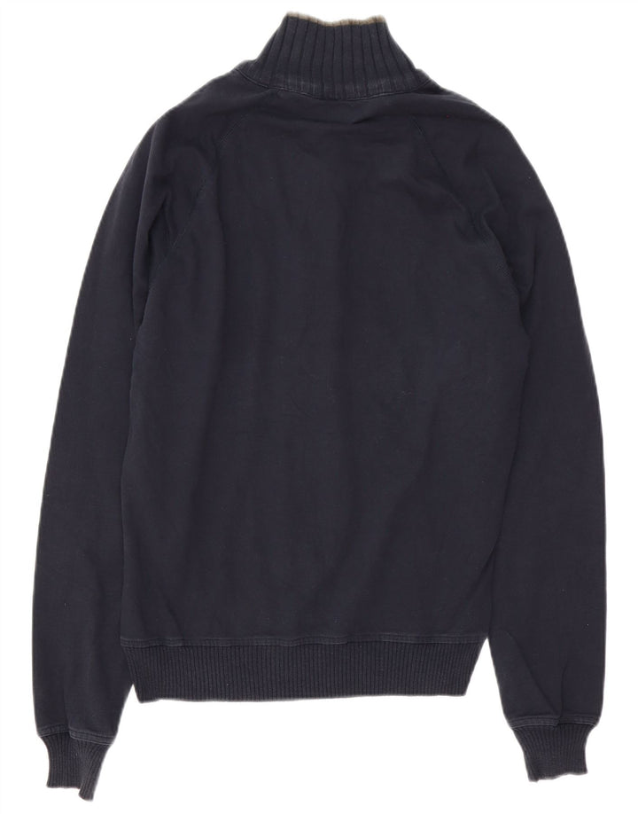 Zara Pull Col Zippé Homme Bleu Marine Rayé Moyen