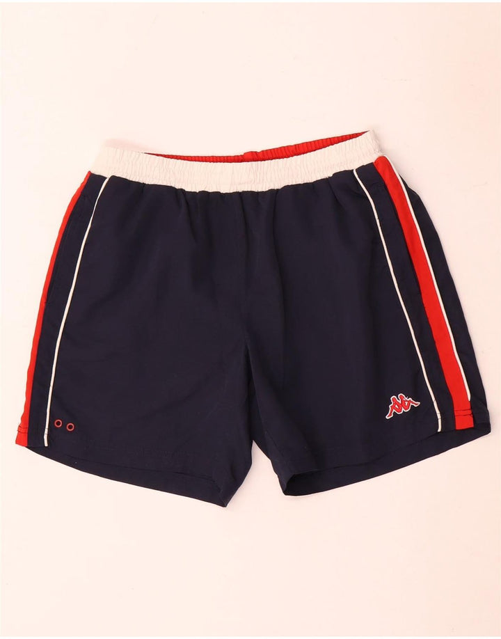 Kappa Short de Sport Homme Bleu Marine Moyen Polyester Colorblock
