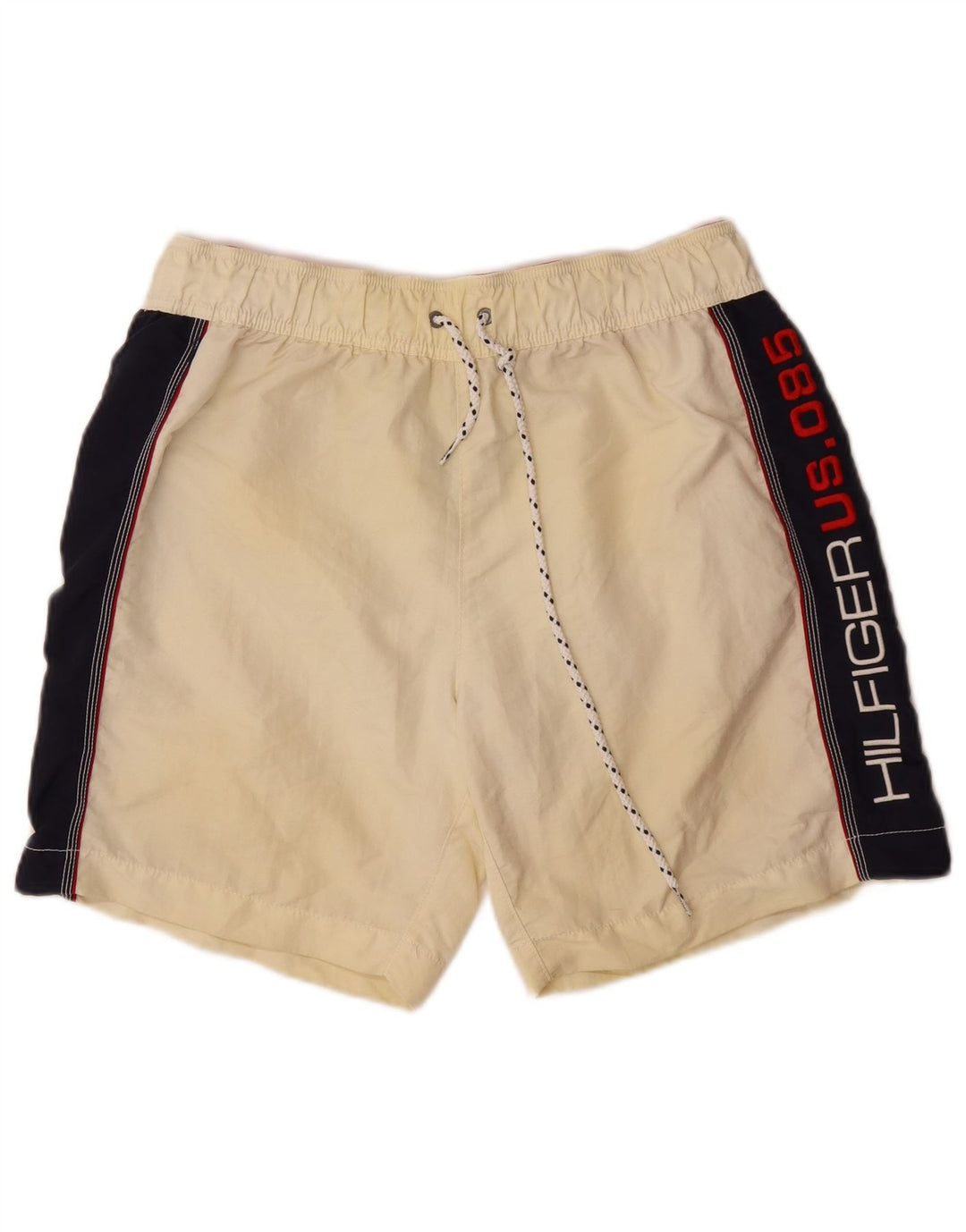 TOMMY HILFIGER Short de Bain Graphique pour Homme Large Blanc Cassé Colourblock