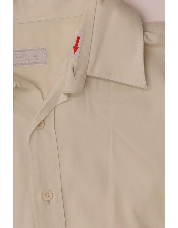 Prada Chemise Homme Taille 41 16 Grand Coton Blanc Cassé