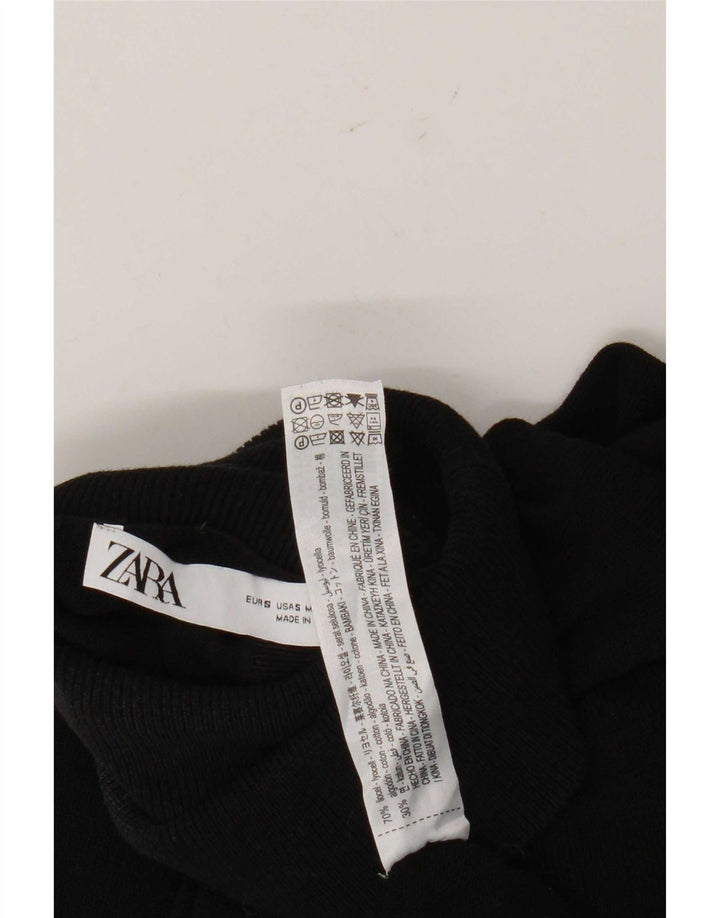 Zara Pull col roulé pour femme UK 10 Petit Lyocell Noir