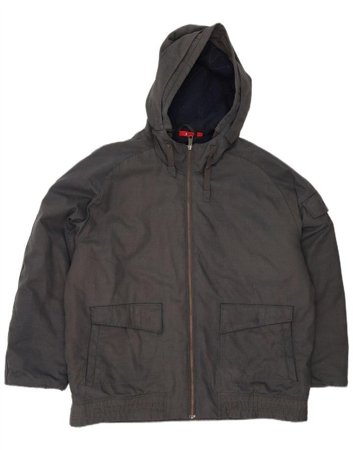 Puma Veste coupe-vent à capuche pour homme UK 40 Large Gris Coton