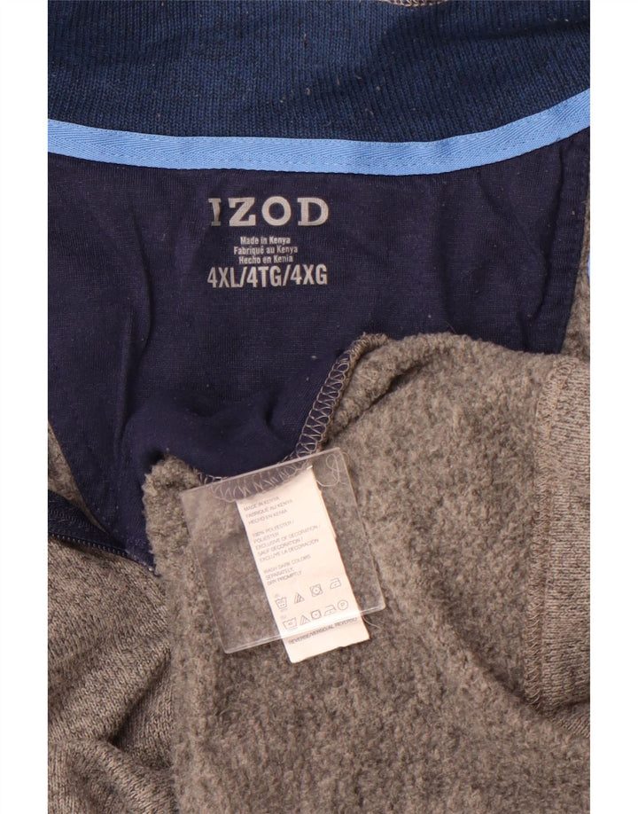 IZOD Pull à capuche zippé pour homme 4XL Gris Polyester