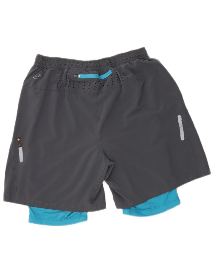 Puma Short de Sport Homme Gris Moyen Colourblock Polyester