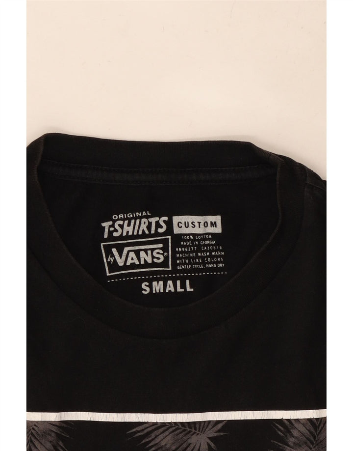 VANS T-shirt graphique pour hommes, coupe personnalisée, petit, en coton noir