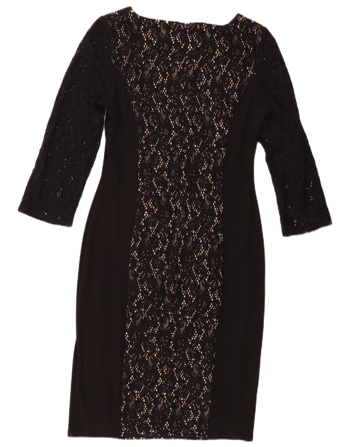 Phase Eight Robe fourreau à manches 3/4 pour femme UK 14 Medium Noir Floral