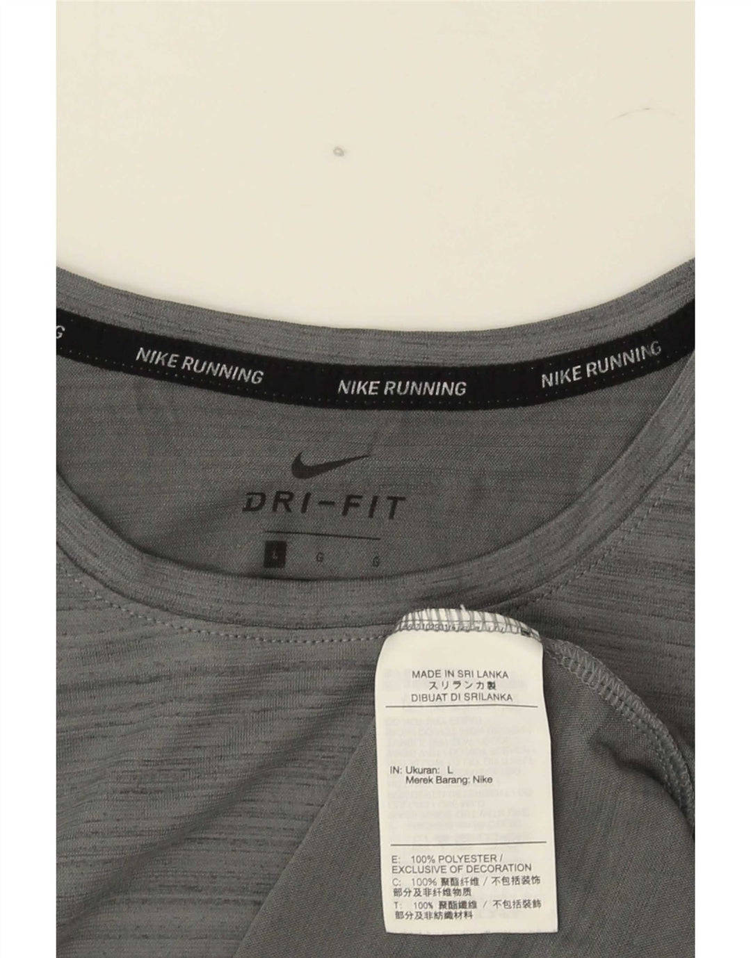 Nike T-shirt Dri Fit pour homme en polyester à fines rayures gris