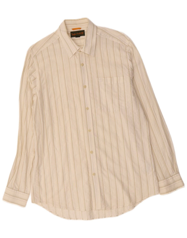 Timberland Chemise Homme Medium Off White Pinstripe Coton
