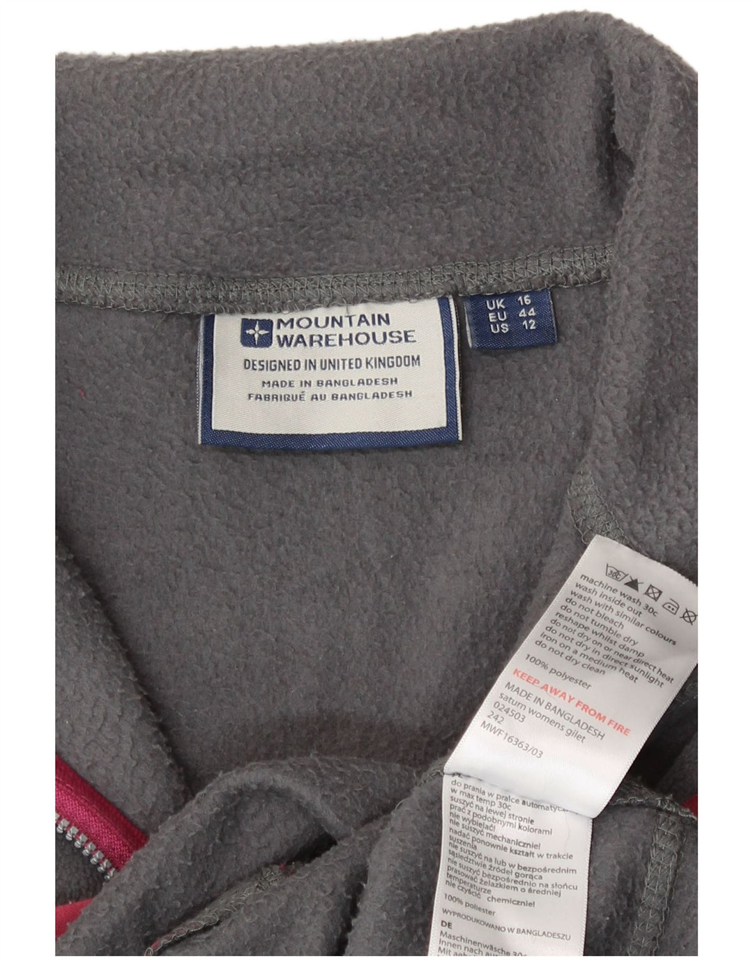 Mountain Warehouse Gilet polaire pour femme UK 16 Large Gris Polyester